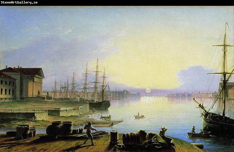 Maxim Nikiforovich Vorobiev Sunrise over the Neva river